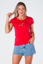 T-Shirt Baby Look Estampa Art Viscolycra Vermelha T-Shirt Baby Look Estampa Art Viscolycra Vermelha