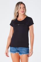 T-Shirt Baby Look Estampa Mini Coração Viscolycra Preta T-Shirt Baby Look Estampa Mini Coração Viscolycra Preta