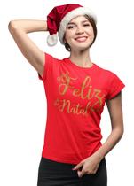 T-Shirt Baby Look Feliz Natal Papai Noel Vermelho