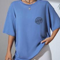 T-Shirt Básica Estampada Gym Rat Feminina Nova Moda Básica Overtec Grande