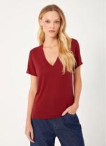 T-shirt Básica Malha Tricot Marsala Dress To 02.08.2488 T-shirt Básica Malha Tricot Marsala Dress To 02.08.2488
