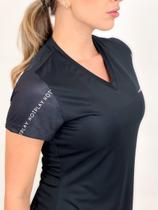 T-shirt Beach Tennis com Proteção Solar UV50+ BLACK - Estampado
