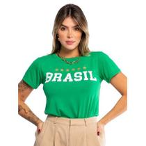 T-shirt Blusa Camiseta Feminina do Brasil 6 Estrelas