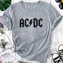 T-shirt Blusa Linda Ac Dc Rock Camiseta Feminina Camisa