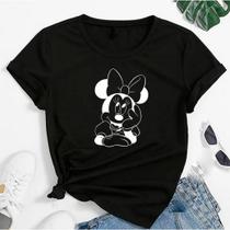T-shirt Blusa Linda Mickey Minnie Mouse Fofa Camiseta Feminina Camisa basica