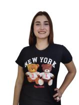 T Shirt Blusinha Feminina Urso New York Tamanho M G