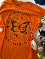 T-shirt borboleta neon