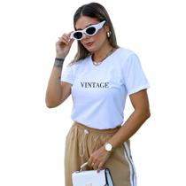 T-Shirt Branca Vintage Preta