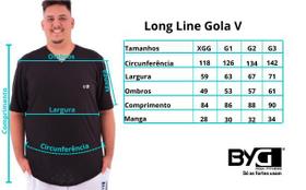 T-shirt BYG Long Line Gola V Plus Size Masculina