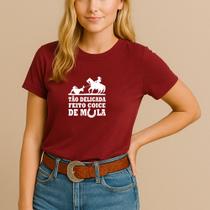 T-shirt Camiseta Algodão Unissex Estamp Feito Coice De Mula ( Nova ) Modinha Agro Bruto Cowgirl Peão