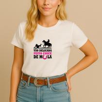 T-shirt Camiseta Algodão Unissex Estamp Feito Coice De Mula ( Nova ) Modinha Agro Bruto Cowgirl Peão