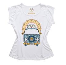 T-shirt Camiseta Blusa Feminina Estampa Kombi Let's Go Travel - Stilp