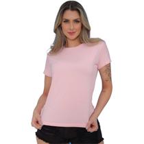 T-Shirt Camiseta Chemise Feminina Multiuso Tecido Leve Comfort Casual Calm Pink
