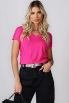 T-shirt Camiseta Feminina Básica Sem Estampa Blogueira