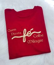 T-Shirt Camiseta Feminina com frase cristã fé