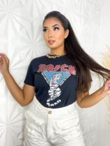 T-shirt Camiseta Feminina Estampa Tigre Rock Tendência Moda Gringa