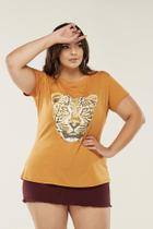 T-shirt Camiseta Feminina Plus Size Onça - Estilo Único