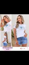 T-shirt com aplicação (olho grego)