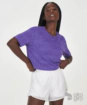 T-Shirt Cropped Mesh Alto Giro Roxo Energetico