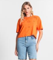 T-shirt De Meia Malha Feminina Endless Laranja