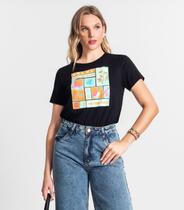 T-shirt De Viscose Creponada Feminina Endless Preto