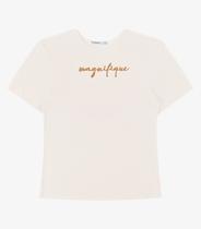 T- shirt em Viscotorcion Feminina Endless Bege T- shirt em Viscotorcion Feminina Endless Bege