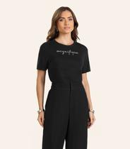 T- shirt em Viscotorcion Feminina Endless Preto T- shirt em Viscotorcion Feminina Endless Preto