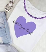 T shirt escute seu coração - com pedrarias