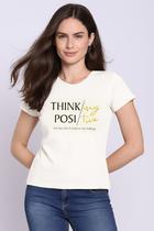 T-Shirt Estampa Think Posi Polo Wear Off White T-Shirt Estampa Think Posi Polo Wear Off White