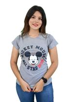T-Shirt Feminina All Star1920 com Pedras de Brilho Cinza T-Shirt Feminina All Star1920 com Pedras de Brilho Cinza