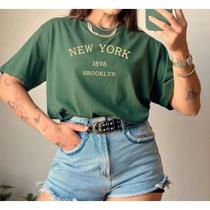 T-Shirt Feminina Blusinha Casual Camiseta Básica Camisa Moda New York 1898 T-Shirt Feminina Blusinha Casual Camiseta Básica Camisa Moda New York 1898