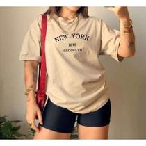 T-Shirt Feminina Blusinha Casual Camiseta Básica Camisa Moda New York 1898 T-Shirt Feminina Blusinha Casual Camiseta Básica Camisa Moda New York 1898