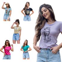 T Shirt Feminina Camiseta Blusa 100% Algodão Malha Premium A Pronta Entrega