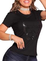 T-SHIRT FEMININA COM GOLA V Pit Bull Jeans 67559