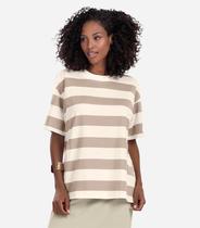T- Shirt Feminina Cotton Leve Rovitex Marrom