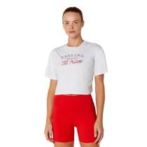 T-Shirt Feminina Cropped de Algodão Alto Giro