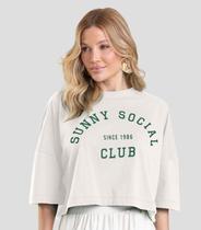 T- Shirt Feminina Cropped Dianna Bege
