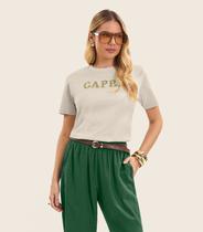 T- Shirt Feminina em Meia Malha Endless Bege T- Shirt Feminina em Meia Malha Endless Bege
