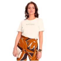 T-shirt Feminina Endless com Bordado Nature Off White T-shirt Feminina Endless com Bordado Nature Off White