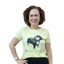 T-shirt Feminina Estampa de Pets Animais Gato Cachorro Fofa T-shirt Feminina Estampa de Pets Animais Gato Cachorro Fofa