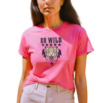 T-Shirt Feminina Estampa Leopardo Blusa Feminina Camiseta Algodão