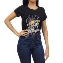 T-Shirt Feminina Estampada Preta Wrangler 32896 T-Shirt Feminina Estampada Preta Wrangler 32896