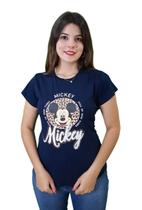 T-shirt Feminina full of good vibes com Onça e Pedras de Brilho Azul