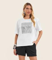 T- Shirt Feminina Manga Curta Endless Branco T- Shirt Feminina Manga Curta Endless Branco