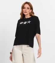 T- Shirt Feminina Manga Curta Endless Preto T- Shirt Feminina Manga Curta Endless Preto