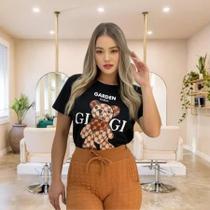 T-shirt Feminina Manga Curta Gola Redonda Roupa Feminina