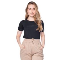 T-Shirt Feminina Olho Fatal Glitter e Bordado Preto