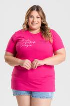 T-shirt Feminina Plus Size 100% Algodão Estampada "A VIDA É FEITA DE CORAGEM" - Serena T-shirt Feminina Plus Size 100% Algodão Estampada "A VIDA É FEITA DE CORAGEM" - Serena