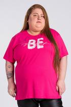 T-shirt Feminina Plus Size Algodão c/ Estampa" BE Yourself" - Serena T-shirt Feminina Plus Size Algodão c/ Estampa" BE Yourself" - Serena