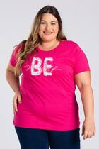 T-shirt Feminina Plus Size Algodão c/ Estampa "BE yourself"